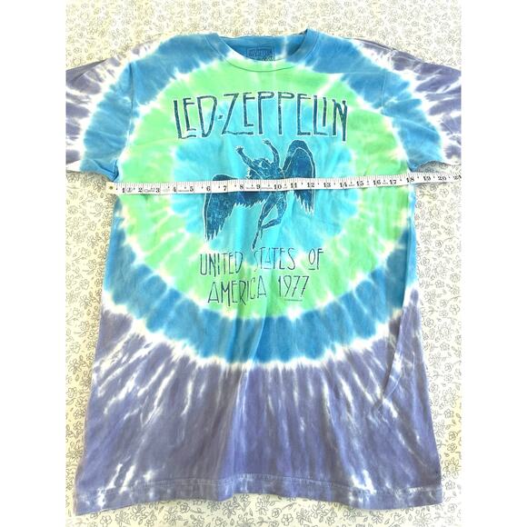 Led Zeppelin 1977 US Tour Tie-Dye Band T-Shirt Medium - Picture 3 of 5